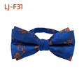 Nœud papillon élégant bleu à fleurs pour hommes, idéal pour mariages et banquets - Bleu Royal Orange Floral (LJ-F31)