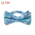 Nœud papillon bleu à motif floral pour homme, idéal pour les mariages et banquets. - Bleu Floral Jacquard (LJ-F34)