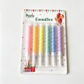 6er-Set bunte Spiral-Partykerzen mit weißen Haltern für Geburtstagstorten Dekorationen - Blister-Pack Macaron Spiral Kerzen (6 Stk/Packung)