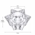 Minimalist star shaped crystal glass candle holder with precise dimension markings - Star-Shaped Glass Dual-Use Candle Holder