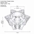Minimalist star shaped crystal glass candle holder with precise dimension markings - Starburst Glass Dual-Use Candle Holder