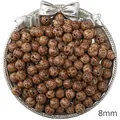 8mm Vintage gemusterte runde Holzperlen für dekorative handgefertigte DIY-Schmuckprojekte - Kokosnussholz Rundperlen / 20 Stück/Packung (8mm) / Hellbraun