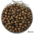 Premium 8mm runde braune Holzperlen für DIY Vintage handgemachte Armband Schmuckherstellung - Grüne Sandelholz Rundperlen / 20 Stück/Packung (8mm) / Dunkelbraun