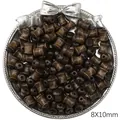 Klassische dunkelbraune Holzperlen in Spulenform 8x10mm für DIY Schmuck - Dunkelholz Bambus / 20 Stück/Packung (8x10mm) / Dunkelbraun