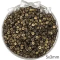 Handgefertigte 5x3mm Vintage-Holzperlen in Dunkelbraun für DIY-Schmuckherstellung - Kokosnussschalen-Abstandshalter / 1 Strang/Packung (ca. 130 Stück) / Dunkelbraun