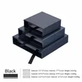 Schwarze Schmuck-Geschenkboxen in drei Größen mit Abmessungen und Gewichten. - 7*7*2cm / Schubladenbox (Ohne Innenbox) / Ohne Sockel / Schwarz