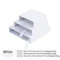 Set di tre scatole bianche per gioielli a cassetti con linguette nelle taglie S M e L - 7*7*2cm / Scatola a Cassetto (Senza Scatola Interna) / Senza base / Bianco