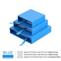 Scatole per gioielli blu in tre dimensioni con misure esterne ed interne per anelli e collane. - 7*7*2cm / Scatola a Cassetto (Senza Scatola Interna) / Senza base / Blu