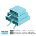Scatola per gioielli a cassetto blu lago in tre dimensioni con misure esterne e peso - 7*7*2cm / Scatola a Cassetto (Senza Scatola Interna) / Senza base / Blu lago