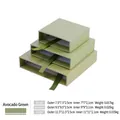 Scatola per gioielli a sospensione in pellicola PE verde avocado in tre dimensioni - 7*7*2cm / Scatola a Cassetto (Senza Scatola Interna) / Senza base / Verde avocado