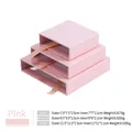 Set di tre scatole rosa in pellicola PE per esposizione gioielli in varie dimensioni - 7*7*2cm / Scatola a Cassetto (Senza Scatola Interna) / Senza base / Rosa chiaro