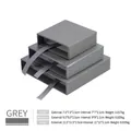 Scatole per gioielli grigie a sospensione, taglie S, M, L con misure. - 7*7*2cm / Scatola a Cassetto (Senza Scatola Interna) / Senza base / Grigio