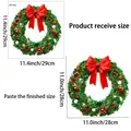 Autocollant de fenêtre couronne de Noël avec nœud rouge et pépites de pin décoration - Style Nœud Ruban Rouge et Pomme de Pin (JDT-A32)