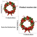 Autocollant de fenêtre couronne de Noël avec détails de dimensions de 28 cm et 29 cm - Style Couronne de Noël Sucre d'Orge (JDT-A33)