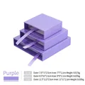 Scatole regalo per gioielli viola a cassetti con nastro in tre diverse dimensioni - 7*7*2cm / Scatola a Cassetto (Senza Scatola Interna) / Senza base / Lavanda