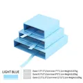 Scatola imballaggio a cassetto per gioielli blu chiaro con nastro per anelli e orecchini - 7*7*2cm / Scatola a Cassetto (Senza Scatola Interna) / Senza base / Blu Chiaro