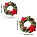 Autocollant de vitre couronne de Noël avec dimensions de réception et de finition - Style Couronne Déco Rouge Vert Or (JDT-A37)