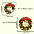 Autocollant de fenêtre couronne de Noël avec texte Merry Christmas et dimensions précises - Style Grande Couronne de Noël Cloche Dorée (JDT-X37)