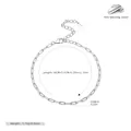 Dimensions for this minimalist S925 sterling silver paperclip link chain bracelet - 925 Silver / 925 Silver White Gold Plated