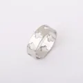 Retro silberner Edelstahlring mit ausgeschnittenem Hip-Hop-Kreuz-Design-Muster - Hohler Kreuzring (6044)