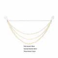 Detail view of triple-layer cream pearl garland with 40cm, 46cm, and 52cm strands - Style 2 (Without Gold Beads)