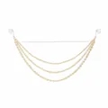 Triple-layered white pearl bead string for Christmas tree decoration with 50-60cm lengths - Style 3 (Long with Gold Beads)