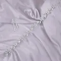 Elegante diadema de novia de plata con cristales de circonio y horquillas a juego - Diadema de Lujo Exquisita (HS-J7386S) / Plateado