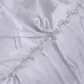 Elegante diadema de novia de circonita plateada con horquillas a juego en satén - Diadema de Lujo Premium (HS-J7392S) / Plateado