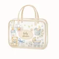 Transparent waterproof PVC baby shower toiletry bag with cute bear and stroller prints - Bear Handbag Beige (25x18x7cm)