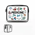 Transparent PVC medicine storage bag with waterproof zipper for travel, size 20x15x6cm - Capsule Storage Bag (20x15x6cm)