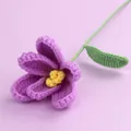 Beautiful handmade purple crochet tulip flower meticulously knitted from soft premium yarn - Blooming Tulip (Crochet Center) / Purple