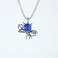 Collana con ciondolo a forma di piccolo diavolo in acciaio al titanio con pietra blu - Pendente Con Catena Come Mostrato / Blu lago