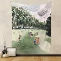 Manga style landscape wall tapestry for bohemian room decor background hanging cloth - Outdoor Lawn Leisure Scene (GT262008) / 73X95CM (Cross-border Brushed) / GT262008