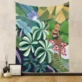 Bohemian wall tapestry featuring tropical leaves and a seated woman illustration - 73X95CM (Cross-border Brushed) / Bikini Woman in Jungle (GT262013)