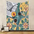 Artistic Bohemian tapestry with cartoon breakfast illustration for stylish room wall decor - 73X95CM (Cross-border Brushed) / Still Life Breakfast & Newspaper (GT262015)