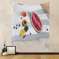 Bohemian fruit illustration wall hanging tapestry for aesthetic room decoration backdrop - 73X95CM (Cross-border Brushed) / Watermelon Pineapple Collage (GT262018)
