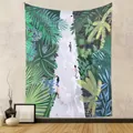 Bohemian forest path illustration tapestry for stylish bedroom wall decoration art - 73X95CM (Cross-border Brushed) / Forest Path & Greenery (GT262019)