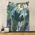 Bohemian jungle tapestry for room decor featuring lush tropical plants illustration - 73X95CM (Cross-border Brushed Style) / Fresh Jungle Figures (GT262022)