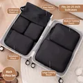 6pcs black travel packing cubes organizer set for 24-25 inch luggage suitcases - 6-Piece Set (Fits 24-25 inch Luggage) / Black