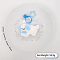Stress relief slow rebound puppy squishy toy with blue bowknot, weight 58.9g, 84mm - Dog / Blue