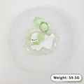Cute white and green puppy squishy stress relief toy with bow and green star clip attachment - Dog / Green