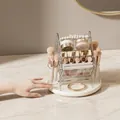 Drehbares Kosmetik-Organizer-Regal in Transparentweiß für Tische, kleine Größe, 17,5x18 cm - Kleine Größe (17.5x18cm) / Klarweiß