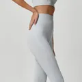 Leggings de yoga gris claro de cintura alta y secado rápido con sujetador deportivo - S / Parte Inferior (CYLCK2146) / Gris