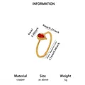 Gold teardrop red stone ring with inner diameter 17mm and 5g weight specification - Red Artificial Stone (Teardrop Shape)
