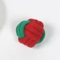 Pelota de juguete para perros de cuerda de algodón trenzada roja y verde para morder - Pelota Tejida Roja y Verde / 6cm