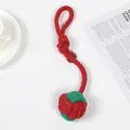 Juguete de cuerda navideño rojo y verde para perro con pelota - Pelota de Tracción Roja y Verde / 30x6x6cm