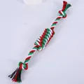 Juguete duradero para perros de cuerda de algodón trenzada rojo verde blanco Navidad - Nudo de Caramelo / 30cm