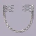 Elegant silver bridal hair comb featuring three rows of sparkling clear rhinestones - Casual Luxury Style (HS-J6588S)