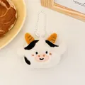 Schattige zachte pluche koeienkop sleutelhanger voor tassen of sleutels decoratie - Pluche Koe Hanger Dubbel Gebruik