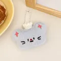 Schattige lichtblauwe pluche hamster sleutelhanger met kleine koksmuts, decor, 7x5cm - Chef Muis Pluche Hanger Dubbel Gebruik